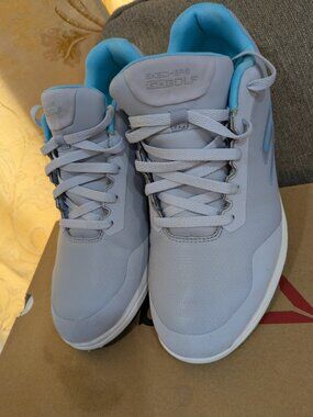 Skechers GO GOLF Golf Shoe Gray Aqua Size 10 Womens US NEW